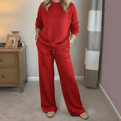 ⌛ Kun 3 dage tilbage – 50% rabat på alt! ⏰ Glitrende todelt sæt til kvinder: Sweater og bukser 