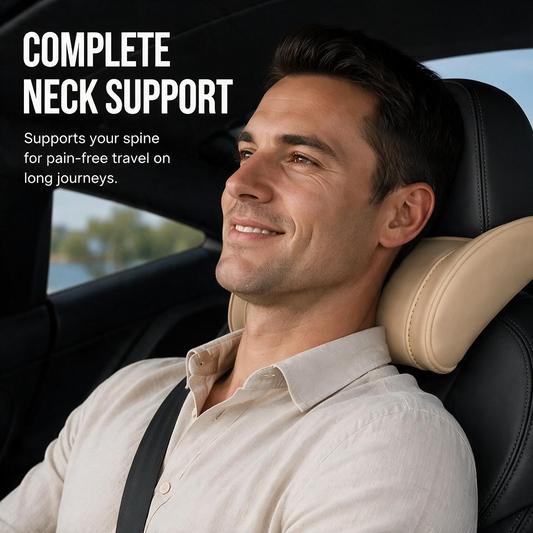 🛡️🚗 Ergonomisk pute i minneskum til bilen – Avlastning for nakke og skuldre, kjør uten å bli sliten! 💪
