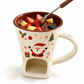 🍫 Keramisk sjokoladefondue med telys – holder sjokoladen varm, gaffelåpning, juletema. Perfekt for koselige kvelder! ✨🎄