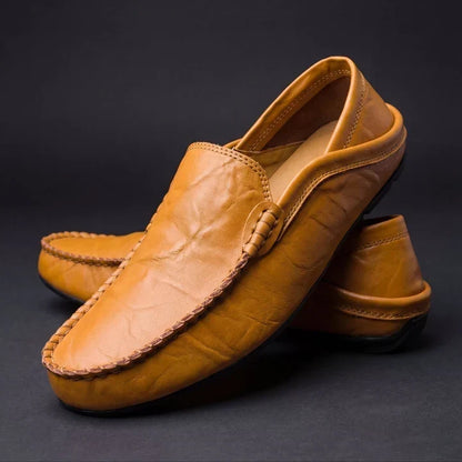 ❄️Sommerfrisk 50 % RABATT!👞Herreloafers i skinn – Komfortable slip-ons med klassisk utseende for jobb, kjøring og daglig bruk: