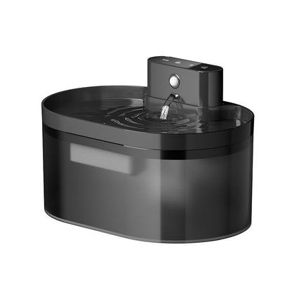 Automatisk vannfontene for katter, 2,2 l, batteridrevet fontene for kjæledyr med bevegelsessensor, trådløs, lydløs design for hunder og katter