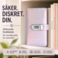 ✨ SparkleLock spareperm med 3-sifret kombinasjonslås – budsjettorganiserer med plass til 100 sider for spareutfordringer, økonomiske mål og gaver 💖