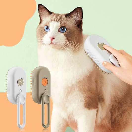 🐾Multifunksjonell massasjekam med spray for kjæledyr｜Kam og spray samtidig – si farvel til løse hår som flyr rundt✨