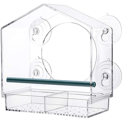 Fuglefoderhus i transparent akryl 
