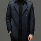 Herre Trenchcoat i Mellomlang Lengde med Avtakbar Innerfôr【Gratis levering】