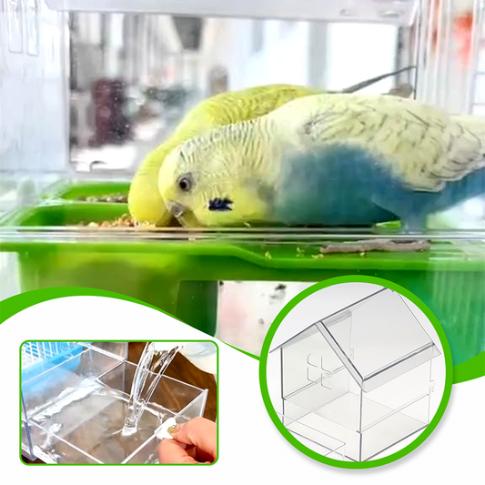 🦜 2-i-1 fôr- og vannstasjon til fuglebur