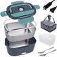 🍱 BLITZTILBUD: 50 % RABATT! 🔌 Bærbar elektrisk 2-i-1-matboks (60 W) – dobbel spenning (12 V/230 V), 1,5 l rustfritt stål og rask oppvarming ✨