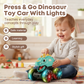 🦖🚙Trykk og gå dinosaurlekebil med lys🎁