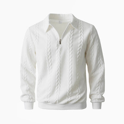 🔥Tilbud om nye ankom-Herre Casual Halv Zip Kabelstrikket Genser