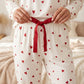 🎉 Nyårsgave – 50 % RABATT! 🧸 Dame-pyjamasett med hjertepryd: Mykt, avslappet & perfekt til koselige kvelder