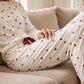 🎉 Nyårsgave – 50 % RABATT! 🧸 Dame-pyjamasett med hjertepryd: Mykt, avslappet & perfekt til koselige kvelder