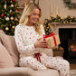 🎉 Nyårsgave – 50 % RABATT! 🧸 Dame-pyjamasett med hjertepryd: Mykt, avslappet & perfekt til koselige kvelder