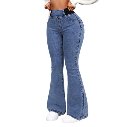 📢📢50 % RABATT!!⏰Damejeans med høy midje og stretch, flare