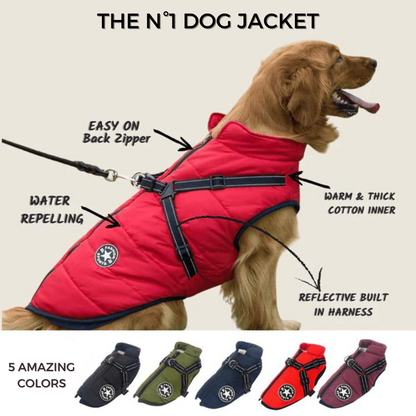 🐶Varm Salg 50% AVSLAG🔥3-i-1 Vinter Vanntett Varm Hundejakke Med Innebygd Sele