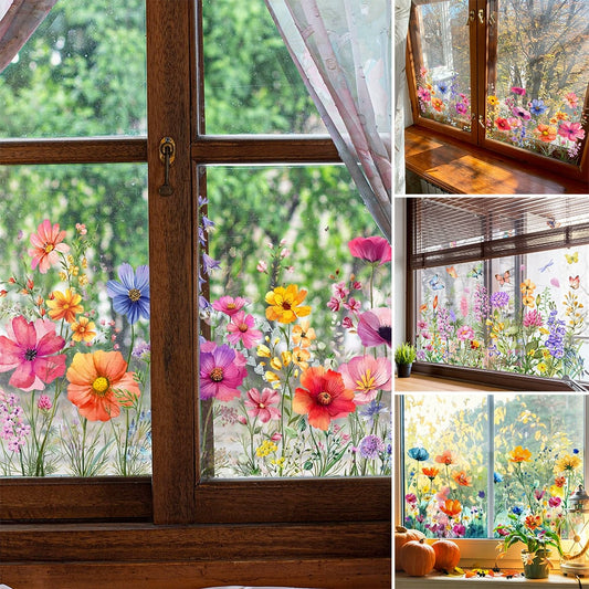 💐 Fargerik blomsterbukett vindusklistremerke 🖼️ (Klipp til størrelse fritt)