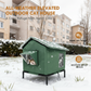 📢📢50 % RABATT !!⏰ 🐈 Høytliggende utendørs kattehus for alle værforhold – vanntett Oxford-stoff, termisk aluminiumsfôr og sammenleggbar utforming 🌧️