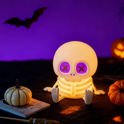 🔥 Bestselger ✨ Halv pris 👻 Silikon-nattlampe med berøringsfunksjon – Halloween-dødninghode