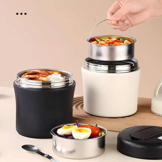 ⏳50 % rabatt i en begrenset periode⏰Matflaske med stor kapasitet | Dobbelvegget | Sammenleggbar skje | Varme måltider hele dagen🍱