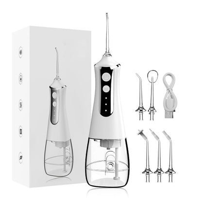 💦🦷 VARMT TILBUD: 50 % RABATT! Bærbar munnskyller – vanntrykkregulering, 3 munnstykker og USB-oppladbar for grundig munnhygiene ✨