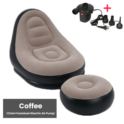 🎁Perfekte Gaven🎁Inflatabel lazøssofa (med fotpadder)