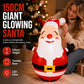 150 cm oppblåsbar julenisse-tumbler med LED-lys – julepynt til utendørs fest