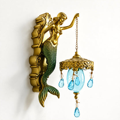 🧜‍♂️ Vintage vegglampe med havfruemotiv 🏘️ Til bruk innendørs og utendørs