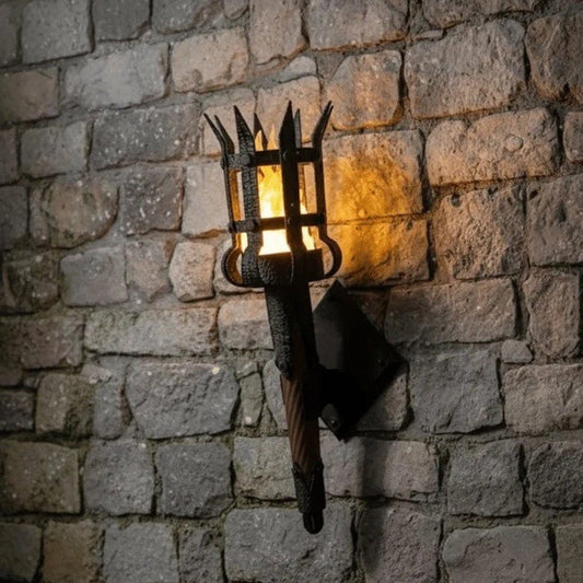 Middelaldersk fakkelvegglampe – vintage vegglampe med flammeeffekt