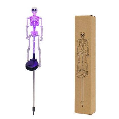 🎃💡 Solcelledrevne skjelett-stake-lys – lyser i mørket, solcelledrevet, enkle å montere. Perfekt til spøkelseshage, veranda og gangvei! 👻🪦✅
