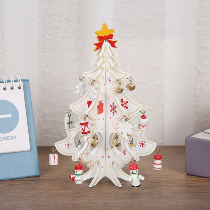 🎅✨Mini-juletre-sett i tre til bordet – håndlaget, gjør-det-selv-montering – dekorasjon til festbordet