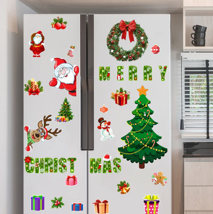 🎅 Julesalg 50% AVSLAG🎄 Jul 3D tegneserie magnetiske klistremerker!