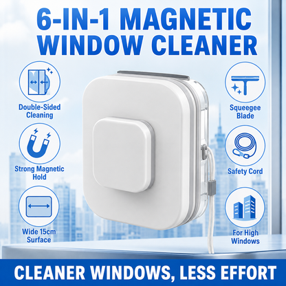 💥 50 % RABATT – 6-i-1 magnetisk vinduspusser: dobbel virkning, helt trygg, feilfrie resultater allerede fra første gang du tørker – kjøp din nå 🧲 🛒