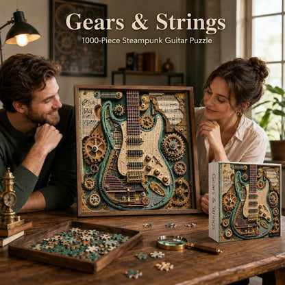 🎁🎃Halloween-tilbud: 50 % rabatt!🥰Kreativt steampunk-gitar-3D-puslespill