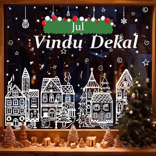 🎅Tidlig juletilbud – 50 % RABATT🎄Vindusdekorasjonssett for juleby