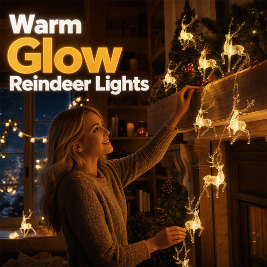 LED-lyskjede med reinsdyr til jul