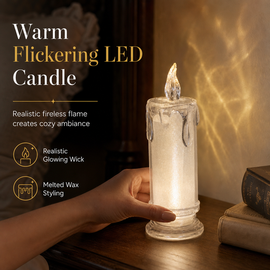 Lysende elektronisk LED-stearinlys-nattlampe