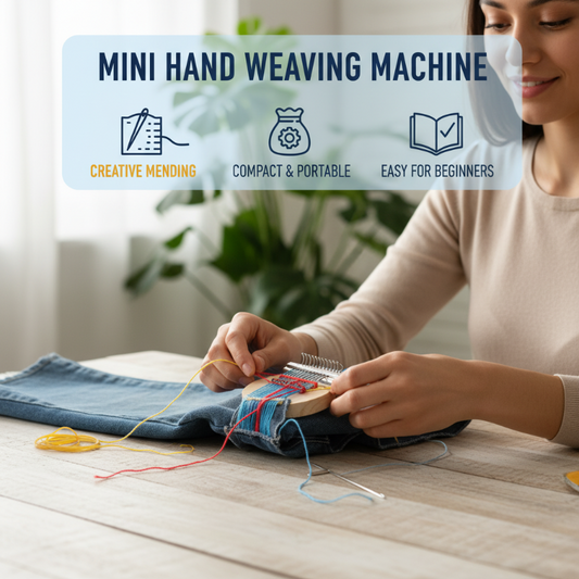 🧶 Håndvevstativ i furu – komplett startsett, 10/14/28 nåler, bærbar. Reparer og lag unike lapper! ✨