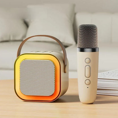 ⏰🔥BEGRENSET TID: 50 % RABATT!🎁Mini karaokemaskin med trådløse mikrofoner